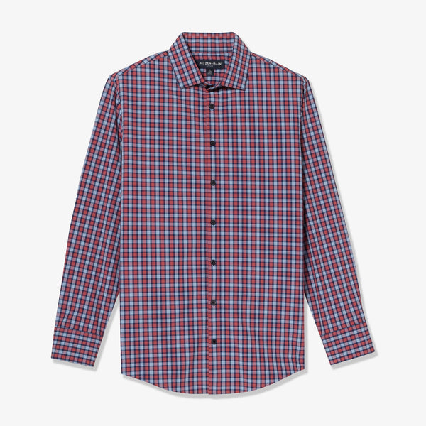Leeward Dress Shirt - Red Navy Multi&nbsp;Check, lifestyle/model photo