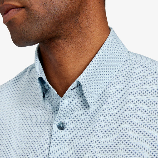 Leeward Dress Shirt - Blue Cross Print, lifestyle/model photo