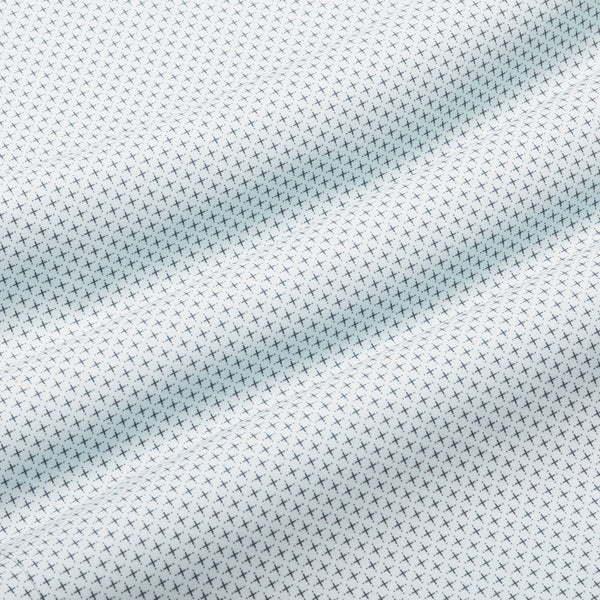 Leeward Dress Shirt - Blue Cross Print, fabric swatch closeup