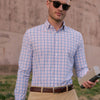 Leeward Dress Shirt - Pink Blue Multi Plaid, lifestyle/model photo