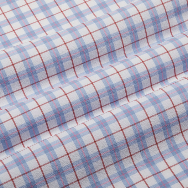 Leeward Dress Shirt - Pink Blue Multi&nbsp;Plaid, fabric swatch closeup