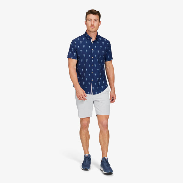 Leeward Short Sleeve - Navy Lobster Print, lifestyle/model photo