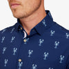 Leeward Short Sleeve - Navy Lobster Print, fabric swatch closeup