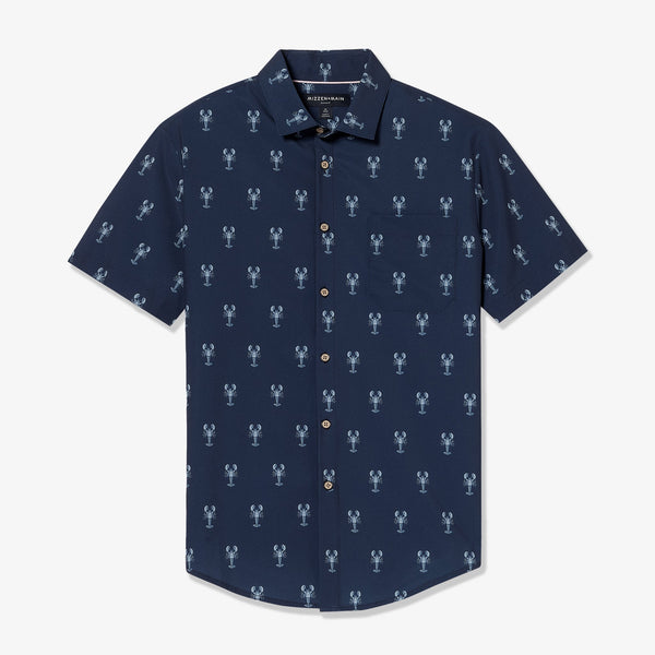 Leeward Short Sleeve - Navy Lobster Print, lifestyle/model photo