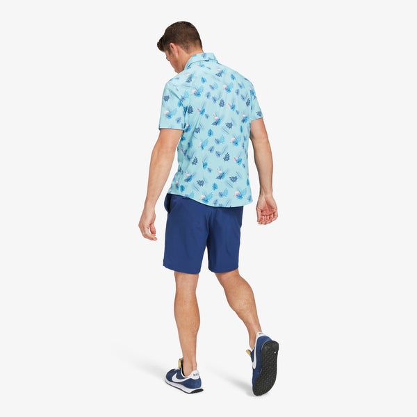 Leeward Short Sleeve - Aqua Pink Flamingo&nbsp;Print, lifestyle/model photo