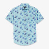 Leeward Short Sleeve - Aqua Pink Flamingo Print, lifestyle/model photo