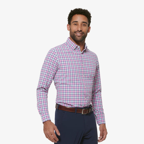 Monaco Dress Shirt - Pink Blue Multi&nbsp;Plaid, featured product shot