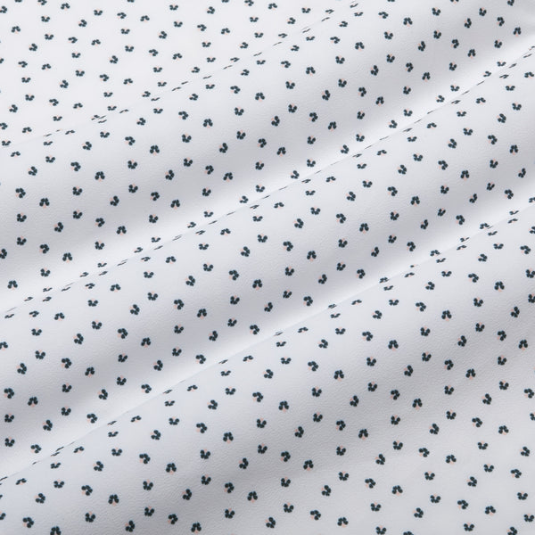 Monaco Dress Shirt - White Mini Floral&nbsp;Print, fabric swatch closeup