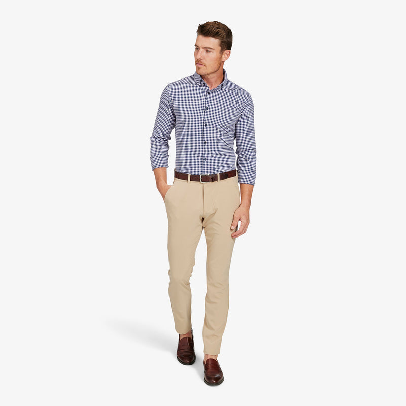 Monaco Dress Shirt - Pink Navy Gingham, lifestyle/model