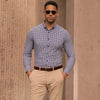 Monaco Dress Shirt - Pink Navy Gingham, lifestyle/model photo