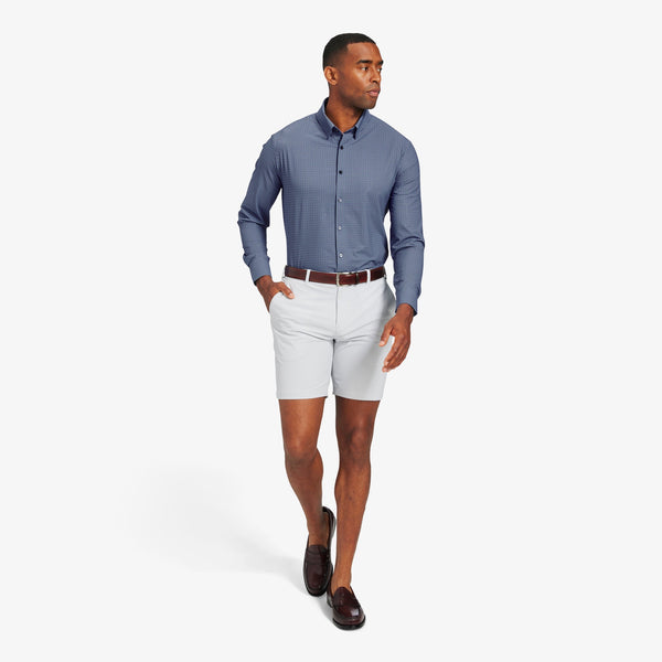 Monaco Dress Shirt - Blue Yellow Geo&nbsp;Print, lifestyle/model photo