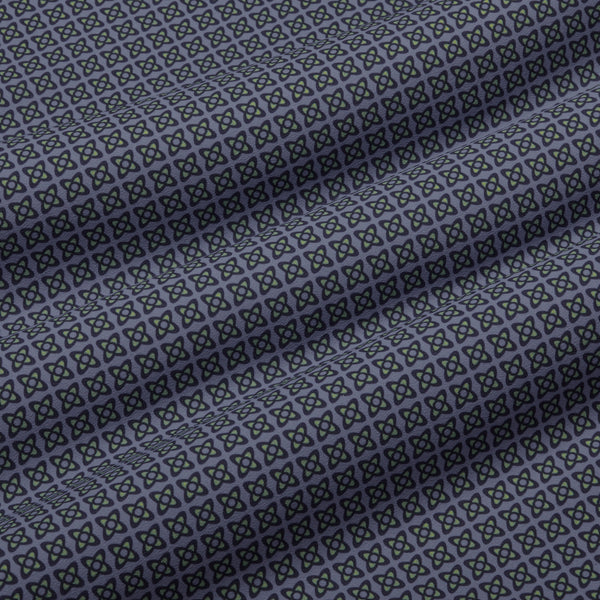 Monaco Dress Shirt - Blue Yellow Geo&nbsp;Print, fabric swatch closeup