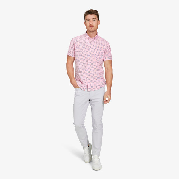 Leeward Short Sleeve - Pink Foulard Print, lifestyle/model photo