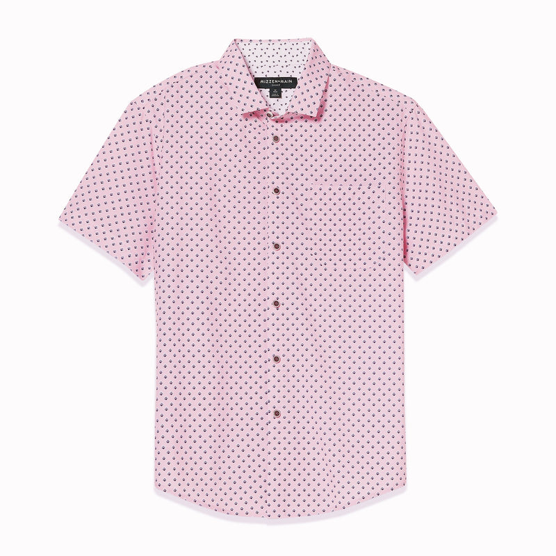 Leeward Short Sleeve - Pink Foulard Print, lifestyle/model