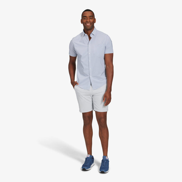 Leeward Short Sleeve - Wilkes Navy Mini&nbsp;Stripe, lifestyle/model photo