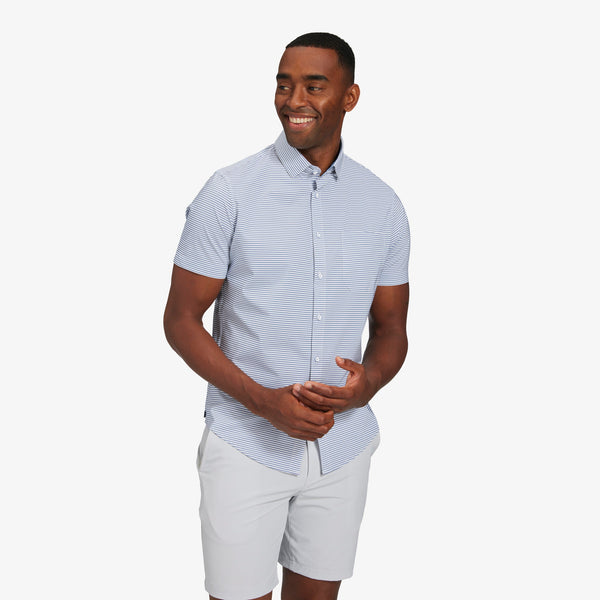 Leeward Short Sleeve - Wilkes Navy Mini&nbsp;Stripe, featured product shot
