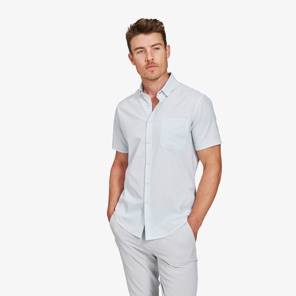 Leeward Short Sleeve - Light Blue Square Geo&nbsp;Print, featured product shot
