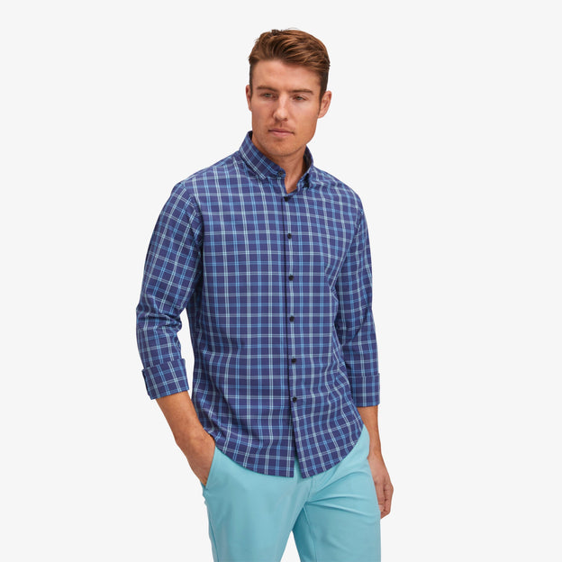 Navy Aqua Windowpane&nbsp;Plaid Product