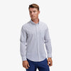 Leeward No Tuck Dress Shirt - White Navy Windowpane, lifestyle/model photo