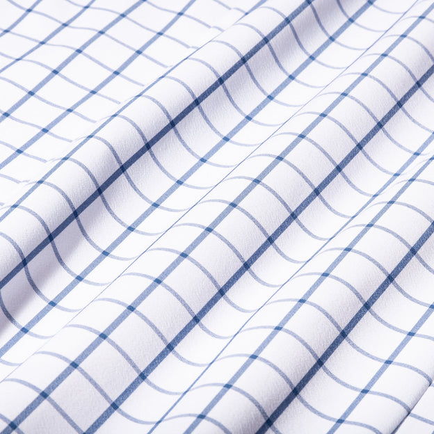 White Navy Windowpane Close-up/Swatch
