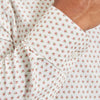 Leeward No Tuck Dress Shirt - White Pink Geo Floral Print, fabric swatch closeup