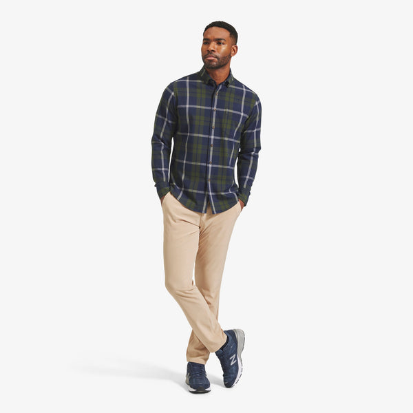 City Flannel - Olive Navy Large&nbsp;Plaid, lifestyle/model photo