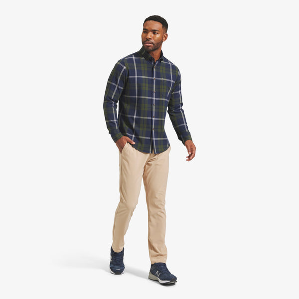 City Flannel - Olive Navy Large&nbsp;Plaid, lifestyle/model photo