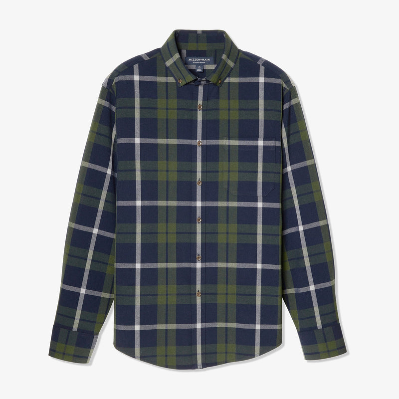 City Flannel - Olive Navy Large&nbsp;Plaid, lifestyle/model