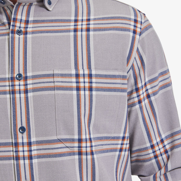 City Flannel - Gray Heather Large&nbsp;Plaid, lifestyle/model photo