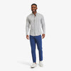 Leeward No Tuck Dress Shirt - Gray Pink Large Plaid, lifestyle/model photo