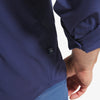 Leeward No Tuck Dress Shirt - Navy Solid, fabric swatch closeup