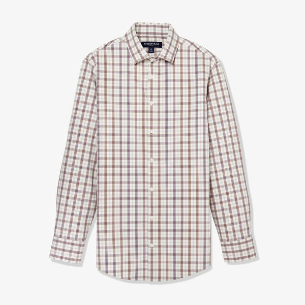 Leeward Dress Shirt - Cream Caribou Plaid, fabric swatch closeup