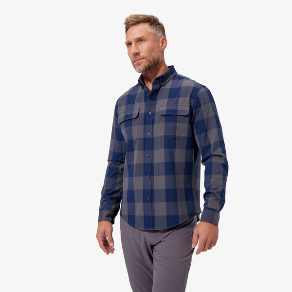 Upstate Flannel - Gray Navy Buffalo&nbsp;Plaid, featured product shot