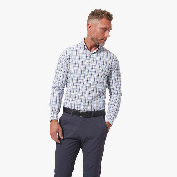 Leeward Dress Shirt - White Maritime Blue&nbsp;Plaid, featured product shot