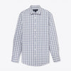 Leeward Dress Shirt - White Maritime Blue Plaid, fabric swatch closeup
