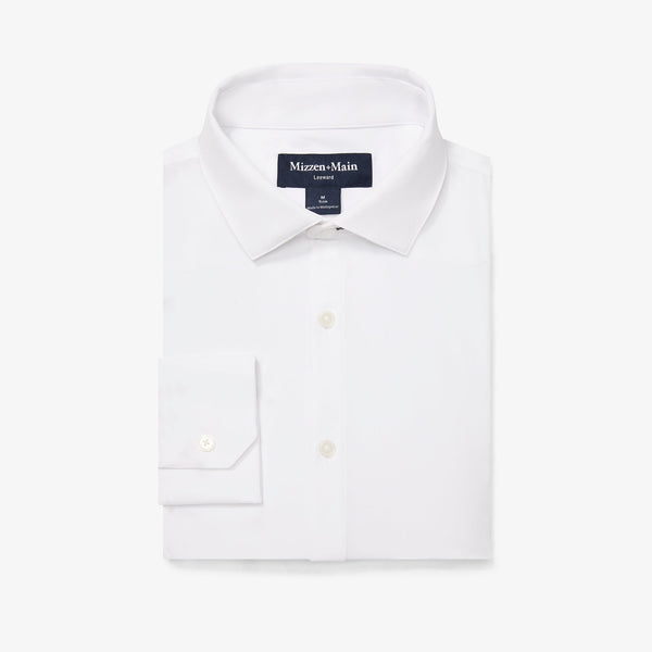 Leeward No Tuck Dress Shirt - White Solid, featured product shot