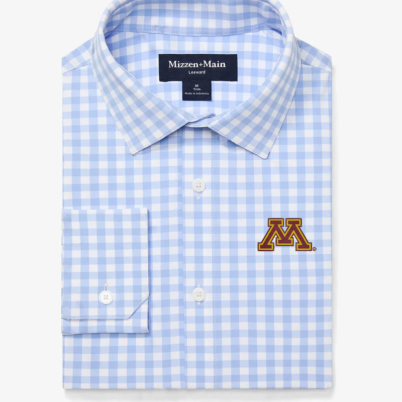 Minnesota Leeward Dress Shirt - Light Blue Gingham, featured product shot