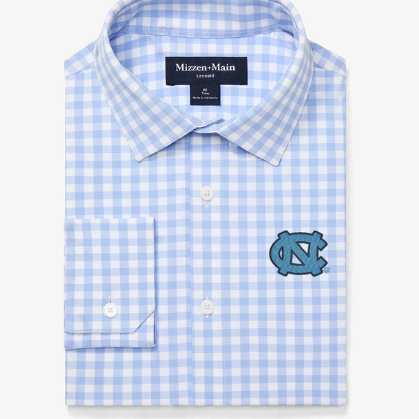 North Carolina Leeward Dress Shirt - Light Blue Gingham, featured product shot