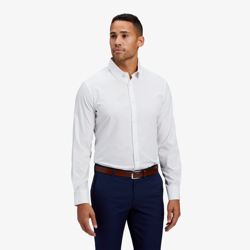Leeward Formal Dress Shirt - White Solid, lifestyle/model