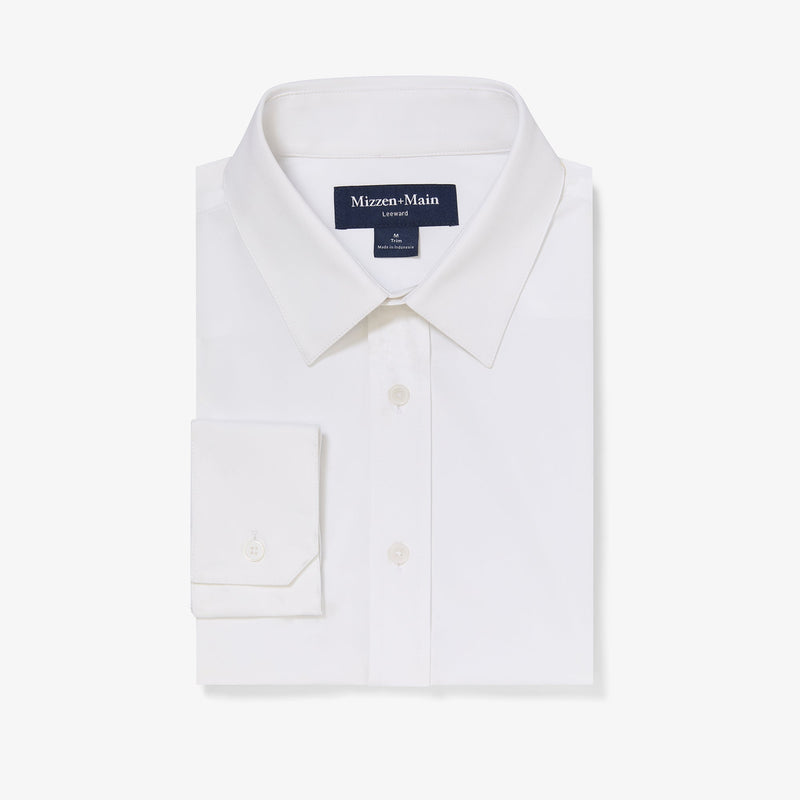 Leeward Formal Dress Shirt - White Solid, featured product shot