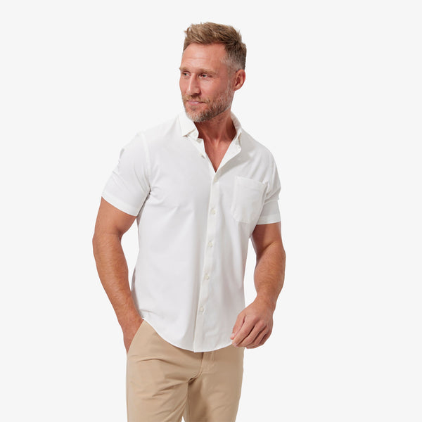 Leeward Short Sleeve - White Solid, lifestyle/model photo
