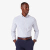 Leeward Dress Shirt - White Navy Windowpane, fabric swatch closeup