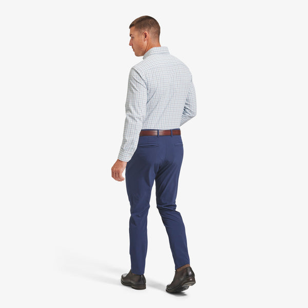 Leeward Dress Shirt - White Blue Windowpane, lifestyle/model photo