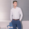 Leeward Dress Shirt - White Blue Windowpane, lifestyle/model photo