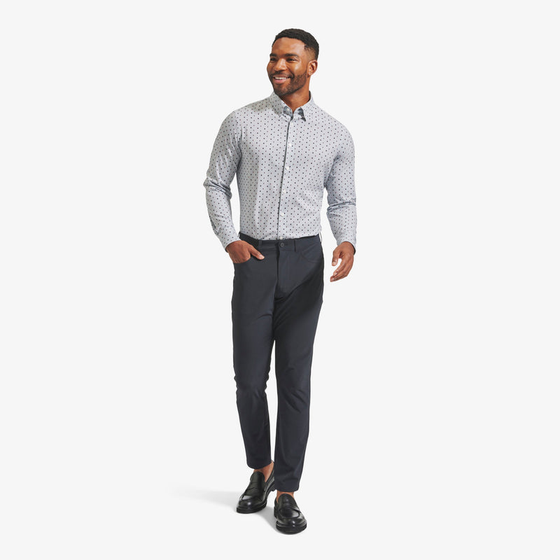 Leeward Dress Shirt - Pink Gray Diamond Print, lifestyle/model