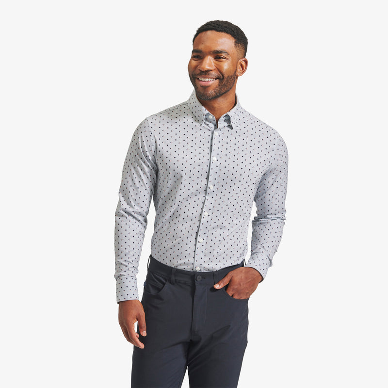 Leeward Dress Shirt - Pink Gray Diamond Print, featured product shot