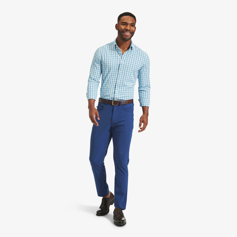 Leeward Dress Shirt - Blue Tonal Check, lifestyle/model