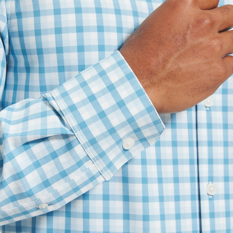Leeward Dress Shirt - Blue Tonal Check, lifestyle/model