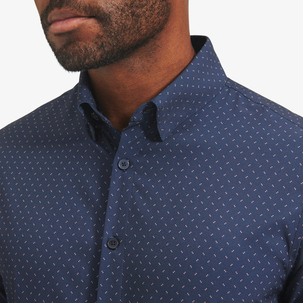 Leeward Dress Shirt - Navy Pink Dot&nbsp;Print, lifestyle/model photo
