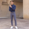 Leeward Dress Shirt - Navy Pink Dot Print, lifestyle/model photo